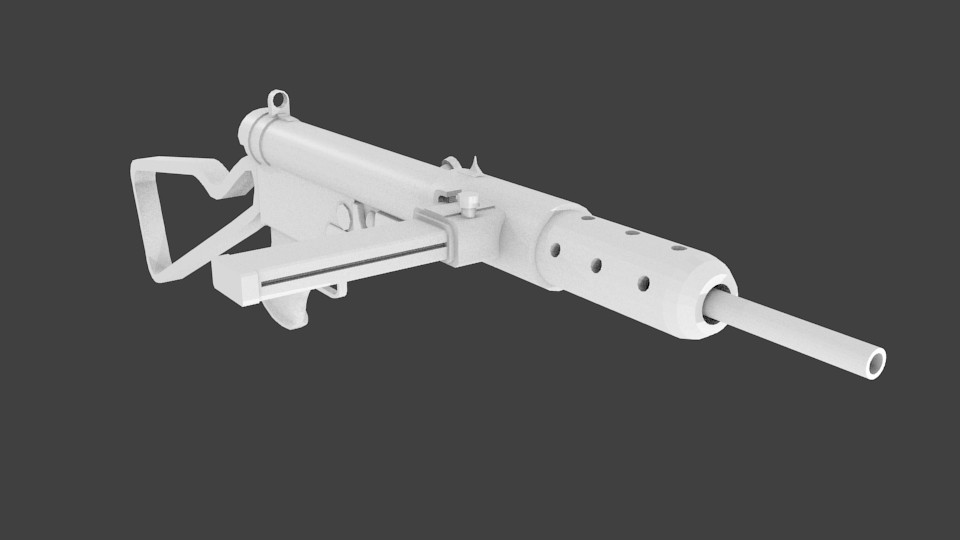 Low Poly Sten SMG preview image 1